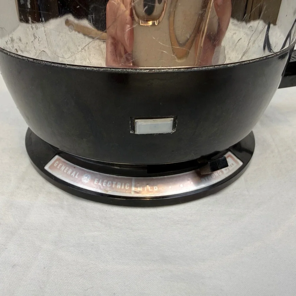 Vintage General Electric 10 Cup Chrome Electric Coffee Percolator GE Pot Retro